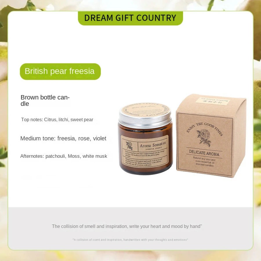 Scented Brown Glass Candle