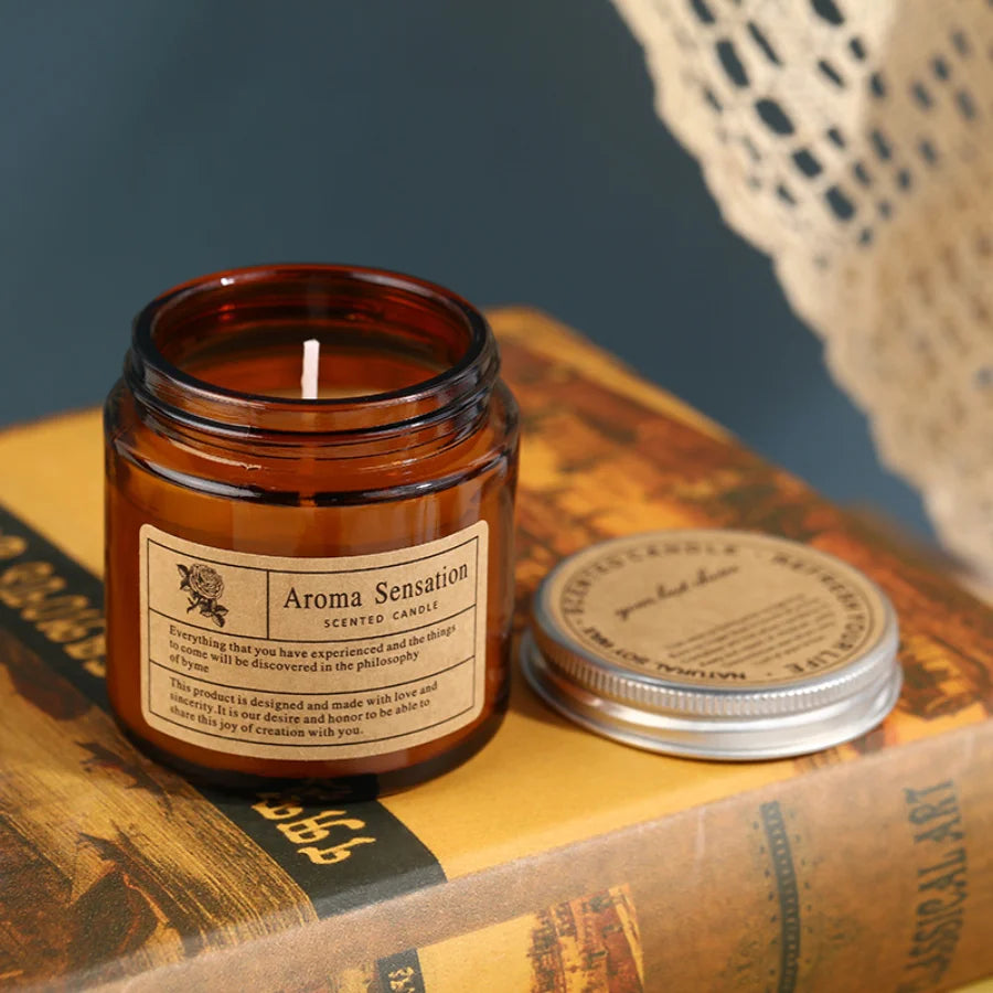 Scented Brown Glass Candle