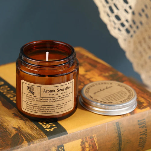 Scented Brown Glass Candle
