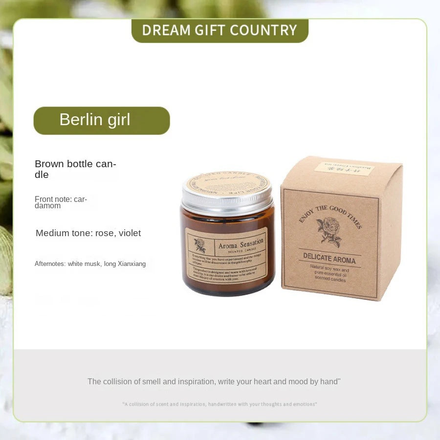 Scented Brown Glass Candle